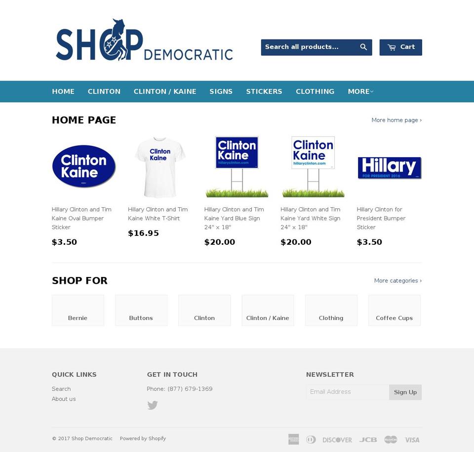 shopdemocratic.com shopify website screenshot