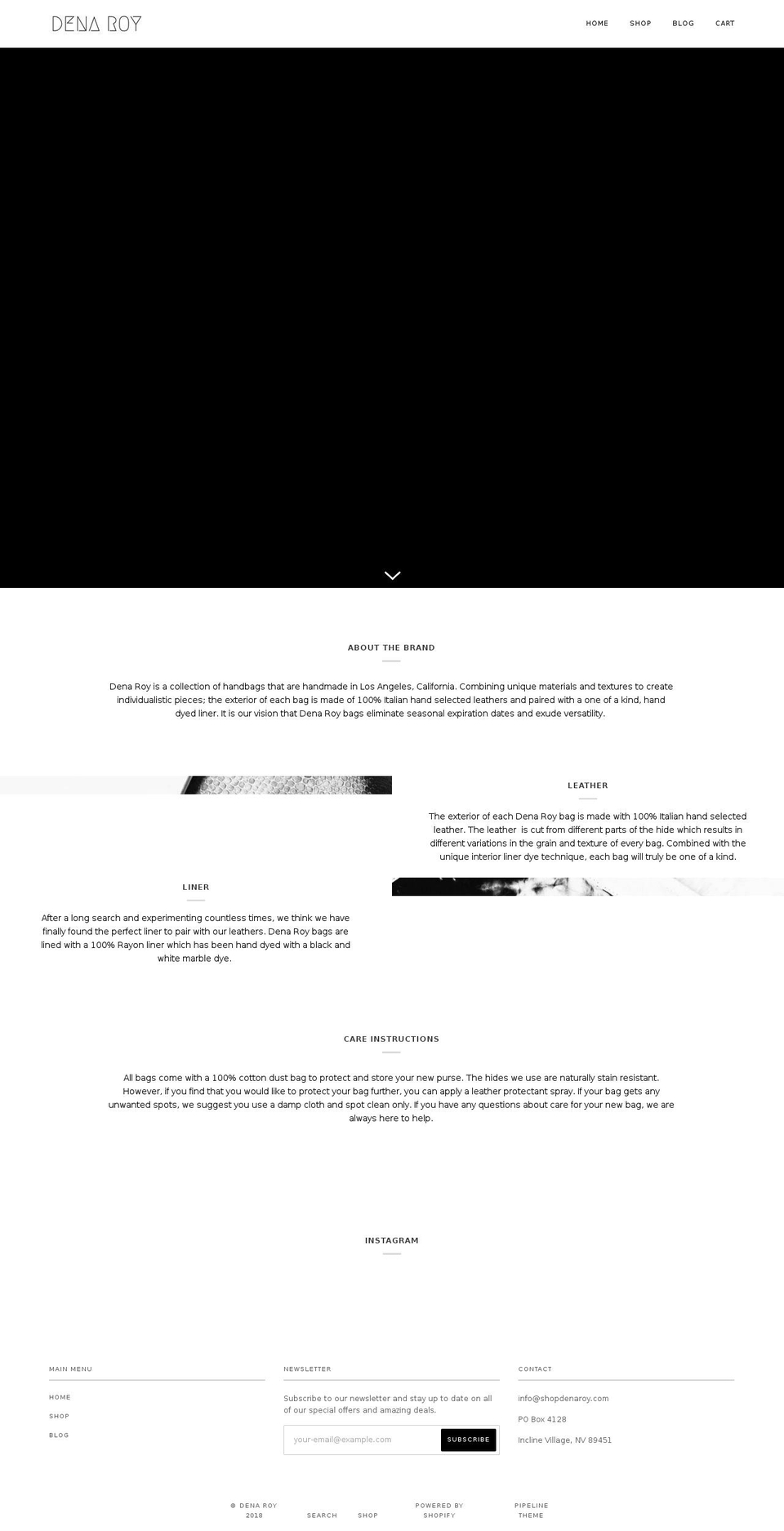 shopdenaroy.com shopify website screenshot