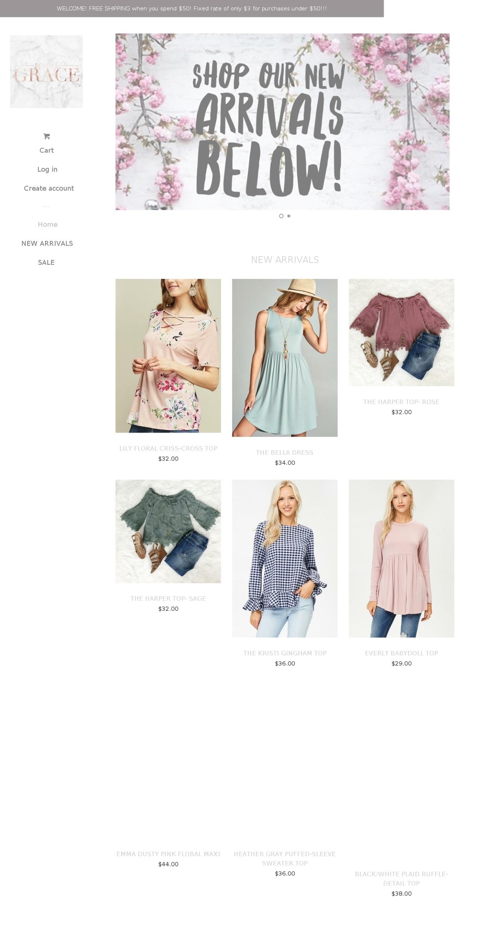 shopdenimgrace.com — Shopify storefront screenshot