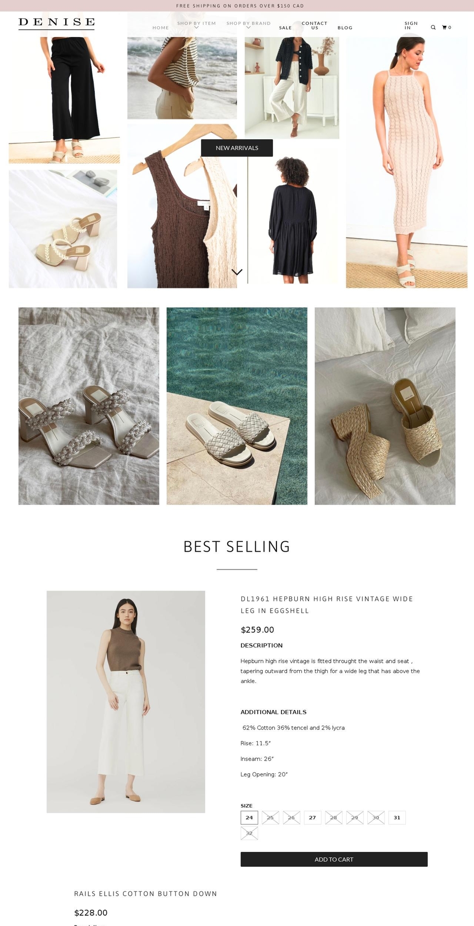 shopdenise.ca shopify website screenshot