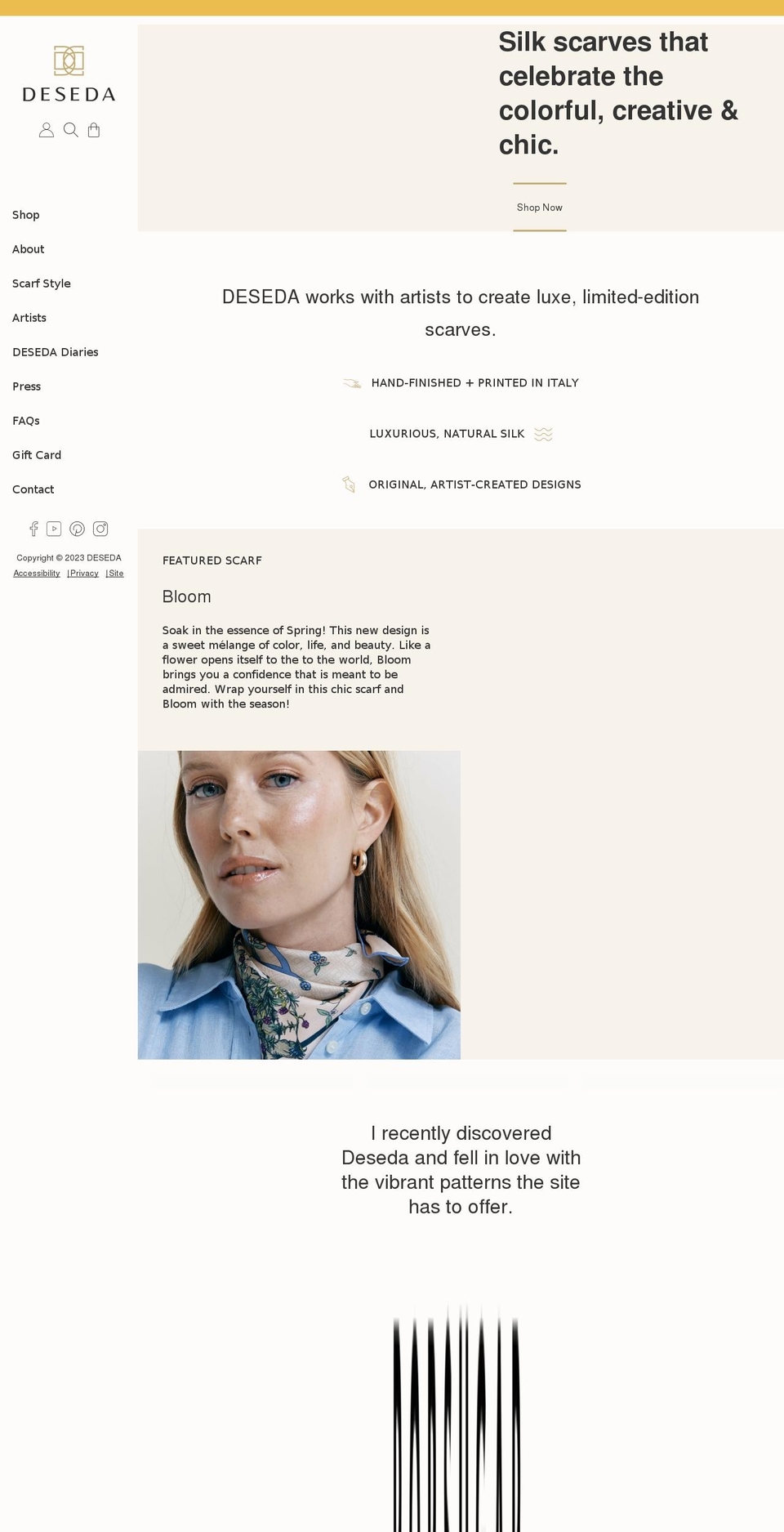 shopdeseda.com shopify website screenshot