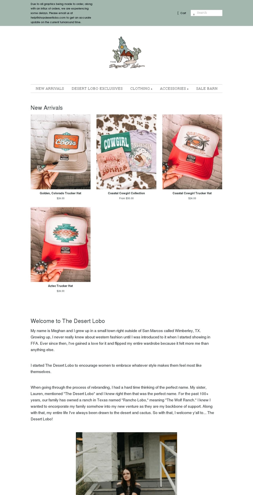 shopdesertlobo.com shopify website screenshot