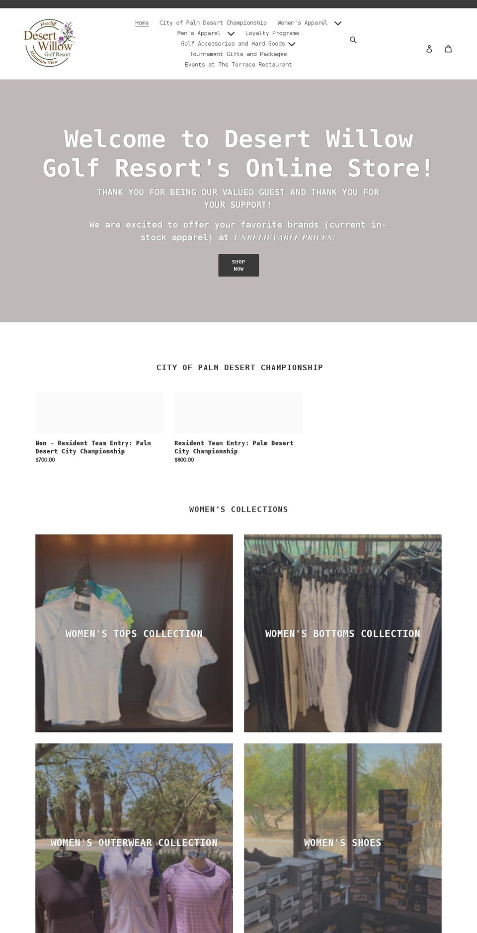 shopdesertwillow.com shopify website screenshot