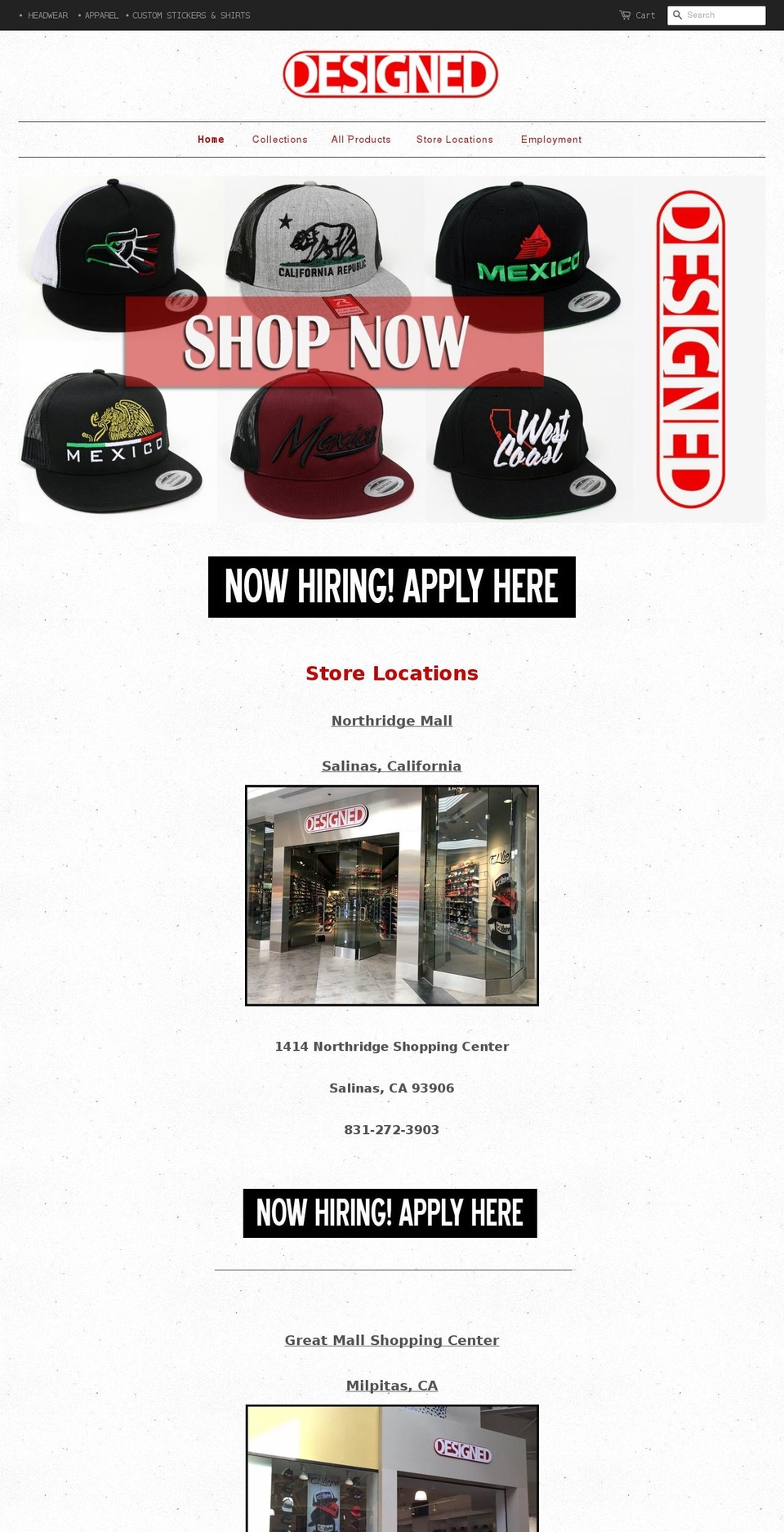 shopdesigned.com — Shopify storefront screenshot