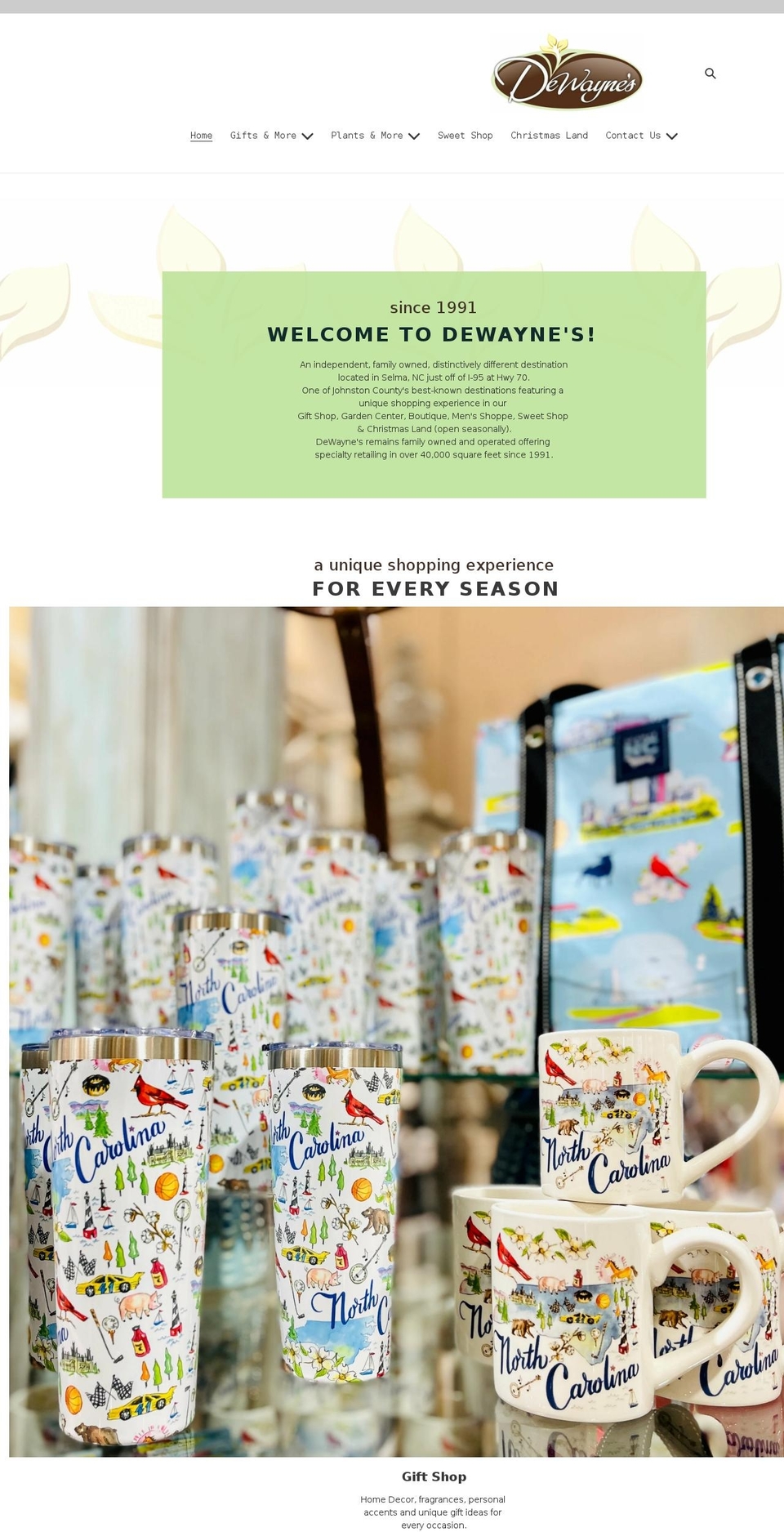 shopdewaynes.com shopify website screenshot