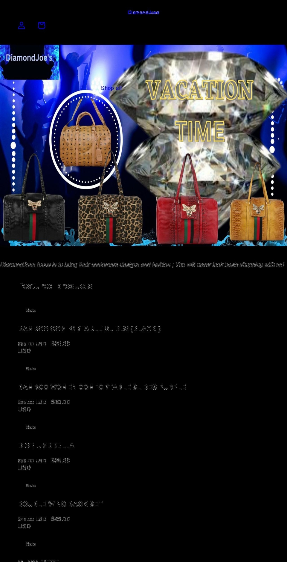 shopdiamondjoes.com shopify website screenshot