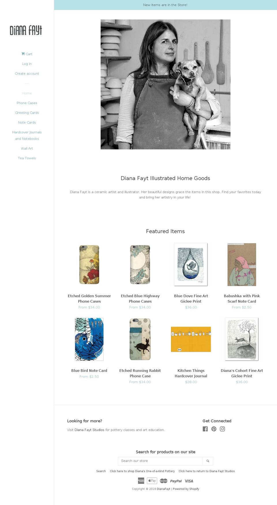 shopdianafayt.com shopify website screenshot