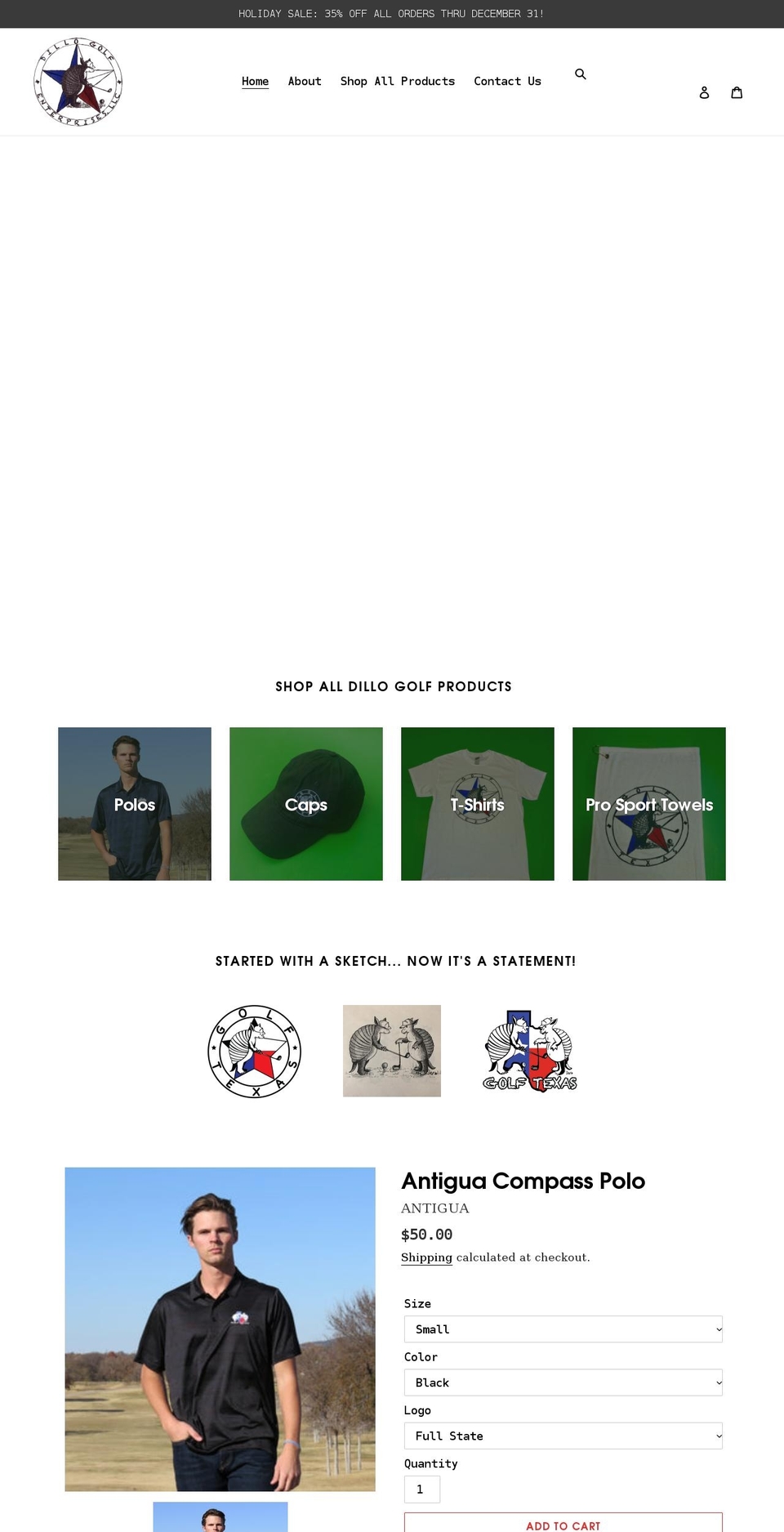 shopdillogolf.com shopify website screenshot