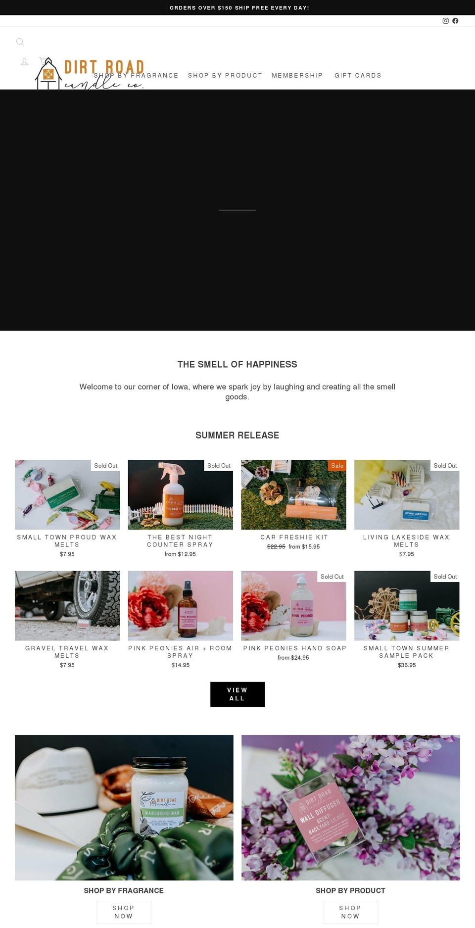 shopdirtroadcandleco.com shopify website screenshot
