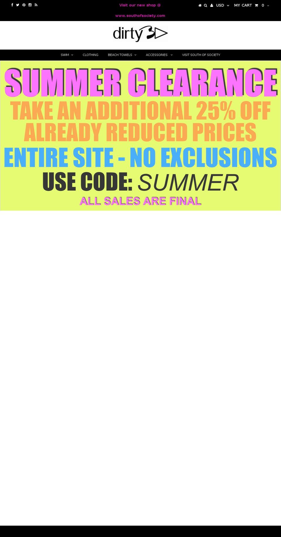 shopdirty30.com shopify website screenshot