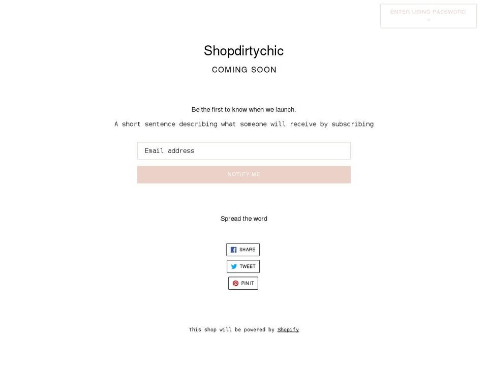 shopdirtychic.com shopify website screenshot