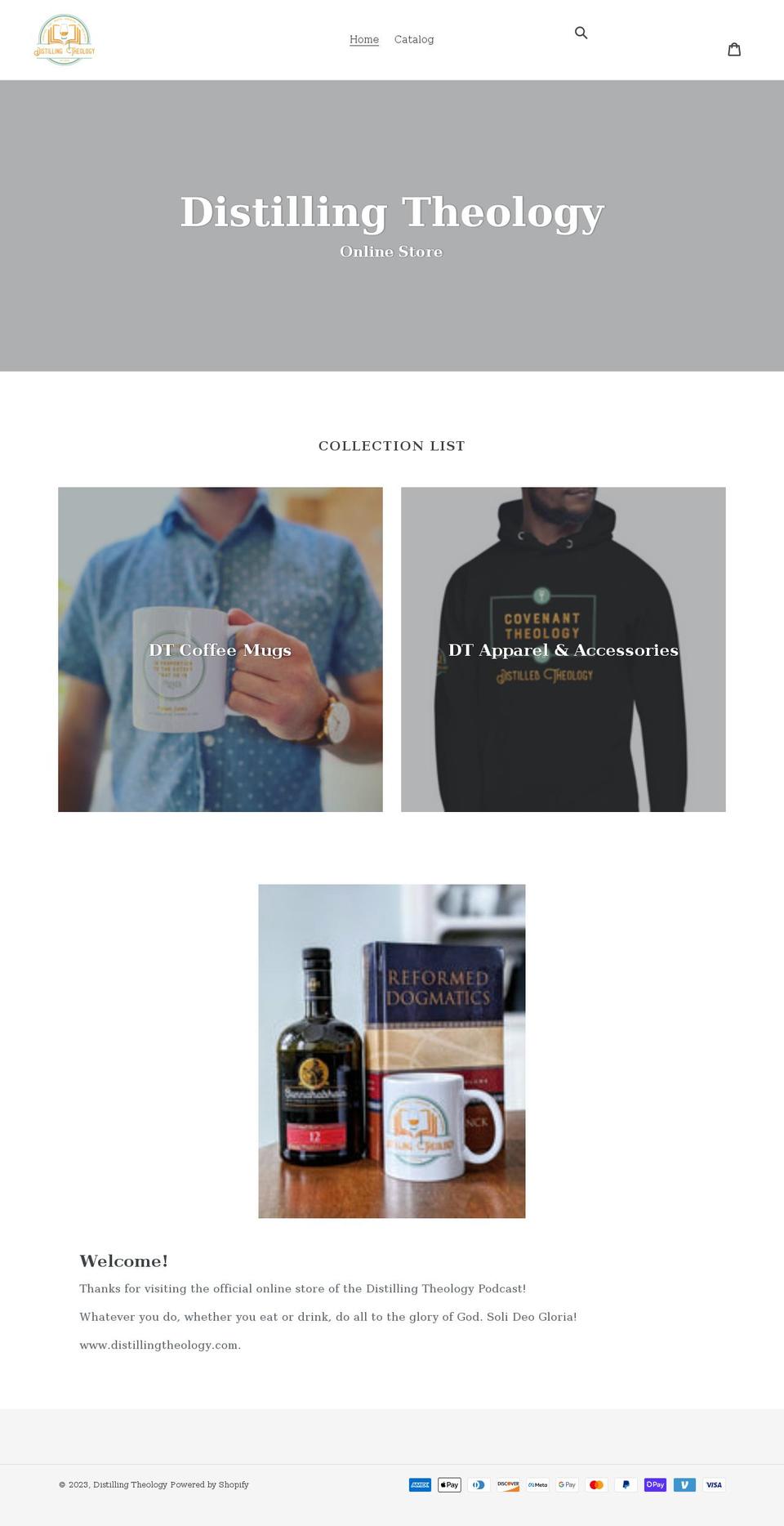 shopdistillingtheology.com shopify website screenshot