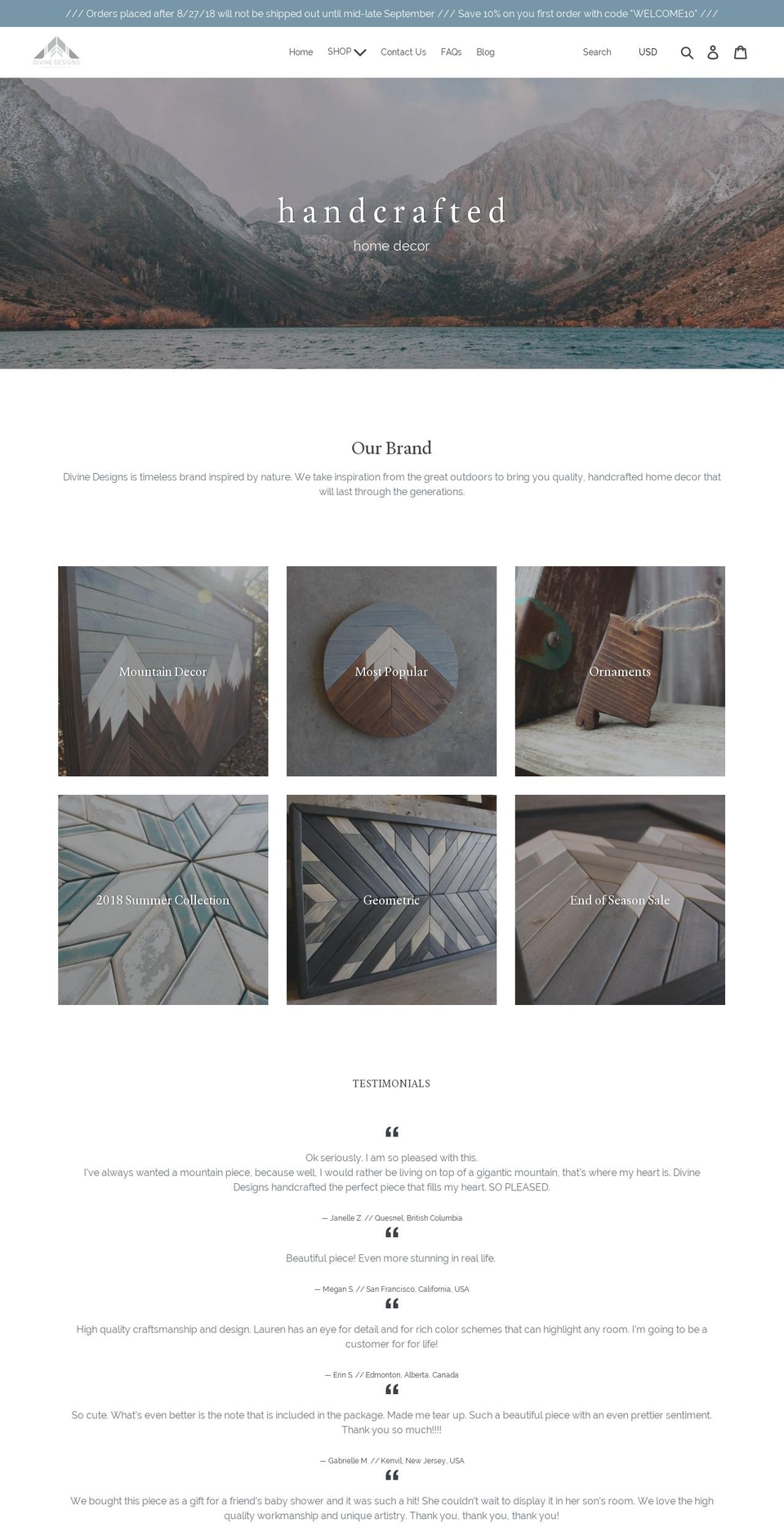 shopdivinedesigns.com shopify website screenshot