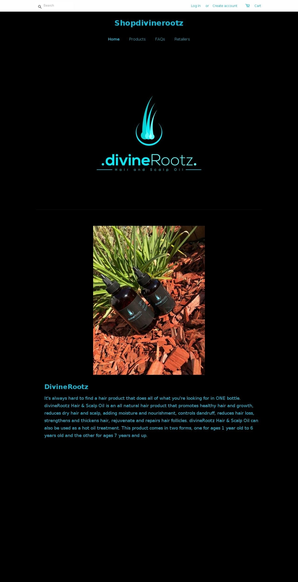 shopdivinerootz.com — Shopify storefront screenshot
