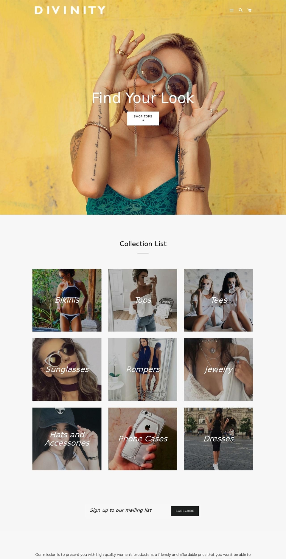 shopdivinity.com — Shopify storefront screenshot