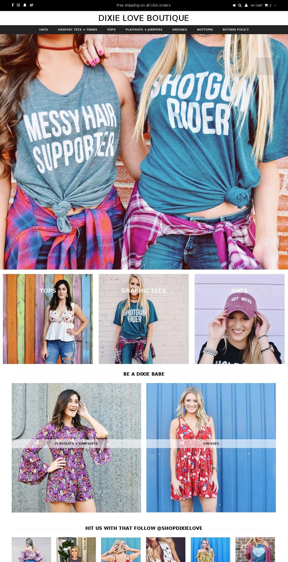 shopdixielove.com shopify website screenshot