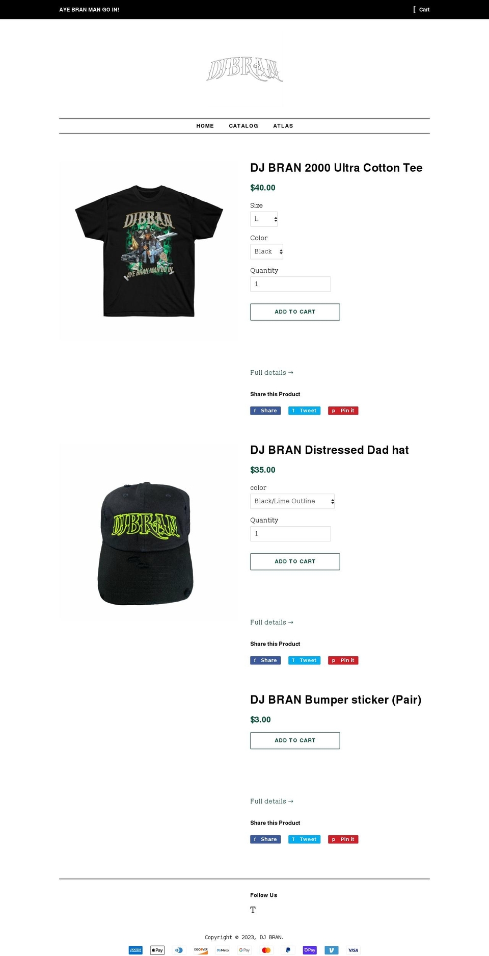 shopdjbran.com shopify website screenshot