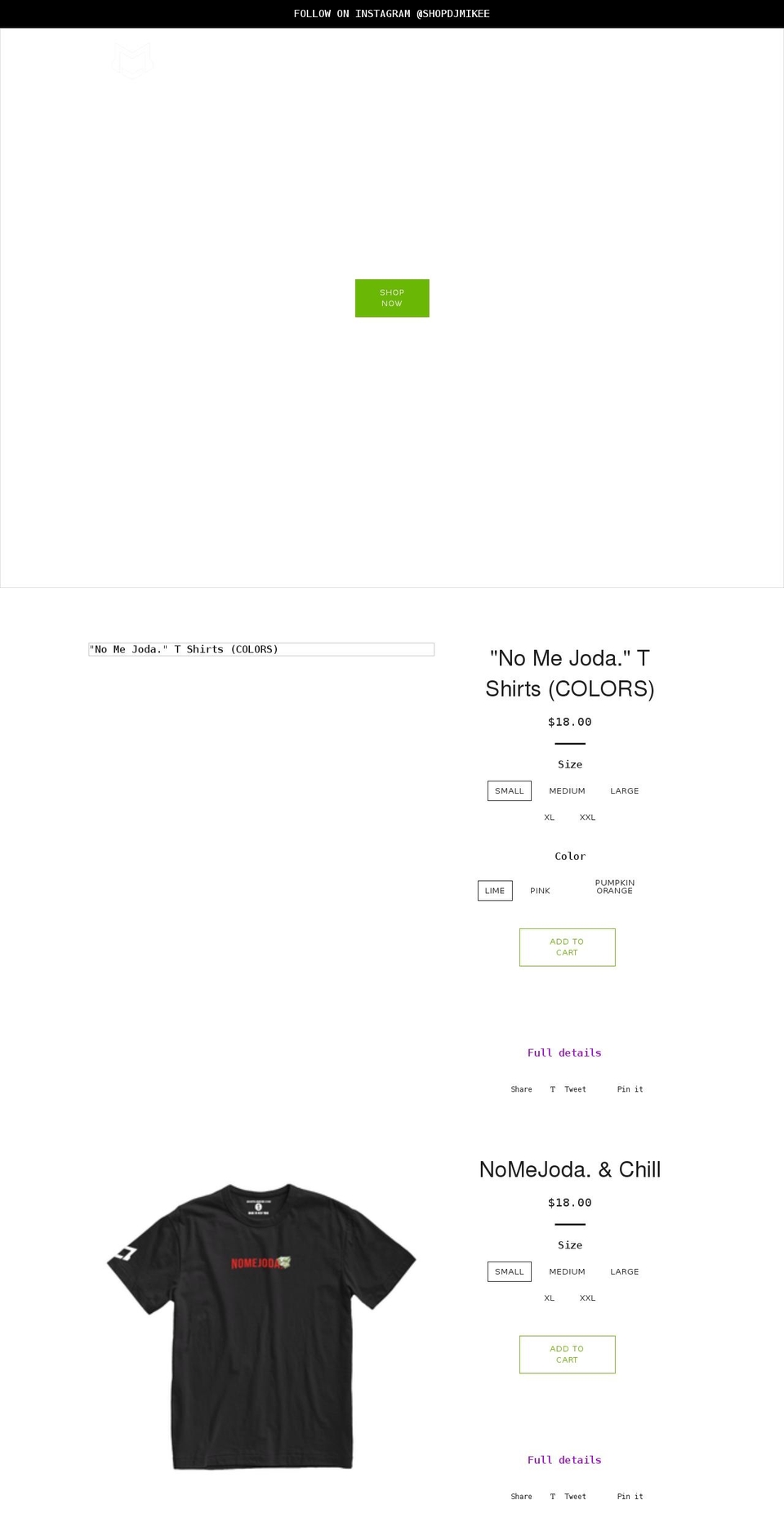 shopdjmikee.com shopify website screenshot