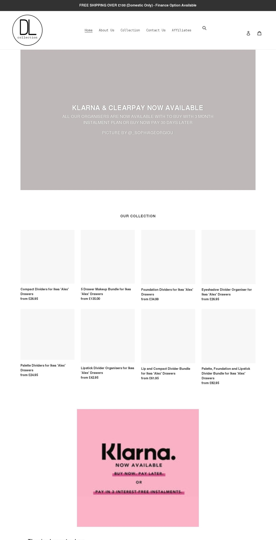 shopdlcollection.com shopify website screenshot