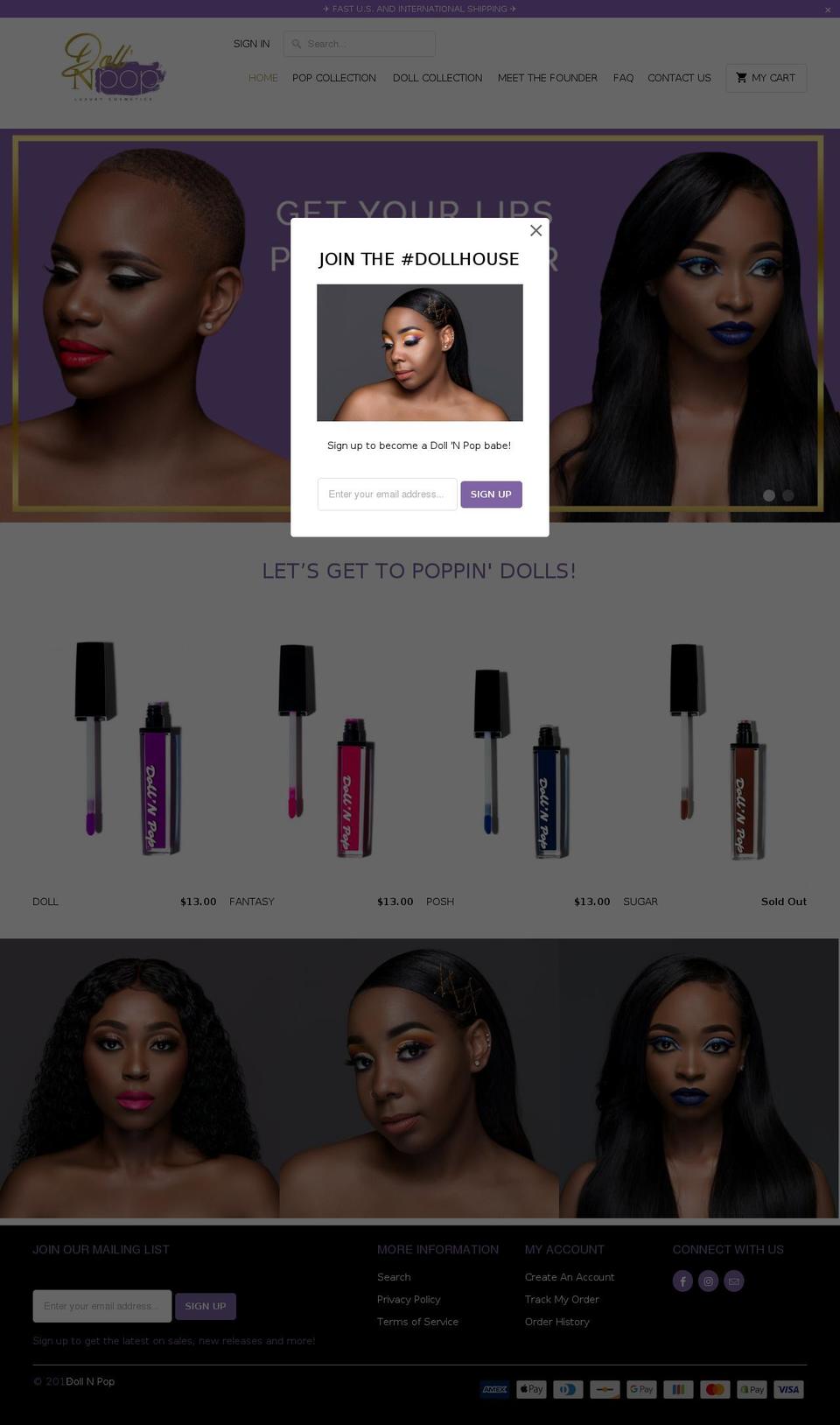 shopdollnpop.net shopify website screenshot