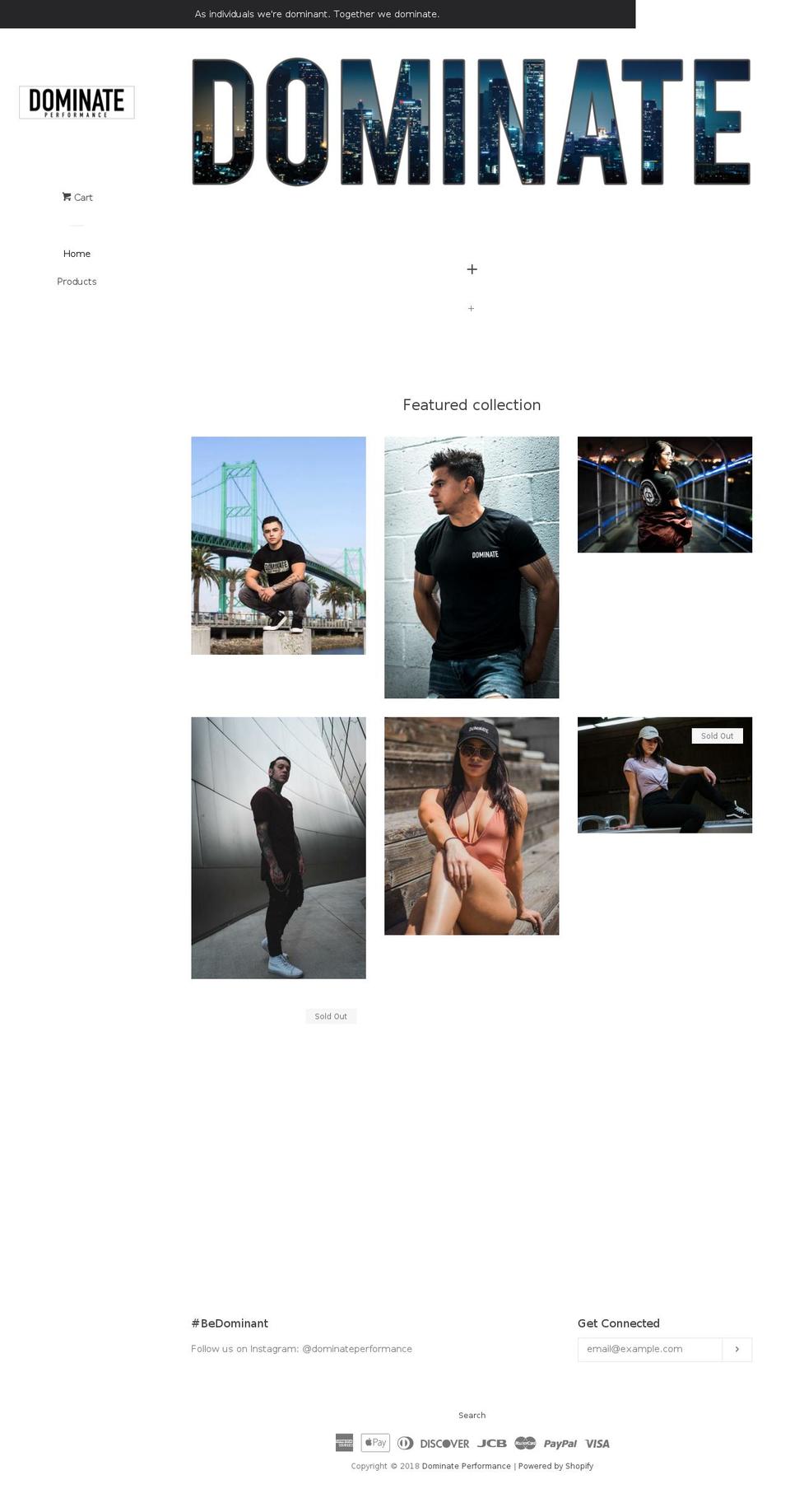 shopdominateperformance.com — Shopify storefront screenshot