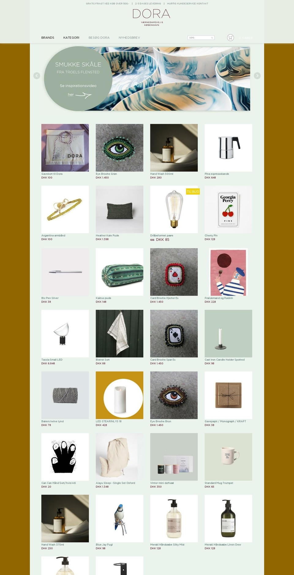 Craft Shopify theme site example shopdora.dk