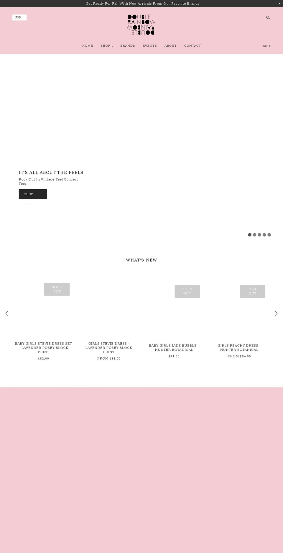 shopdoublerainbow.com shopify website screenshot