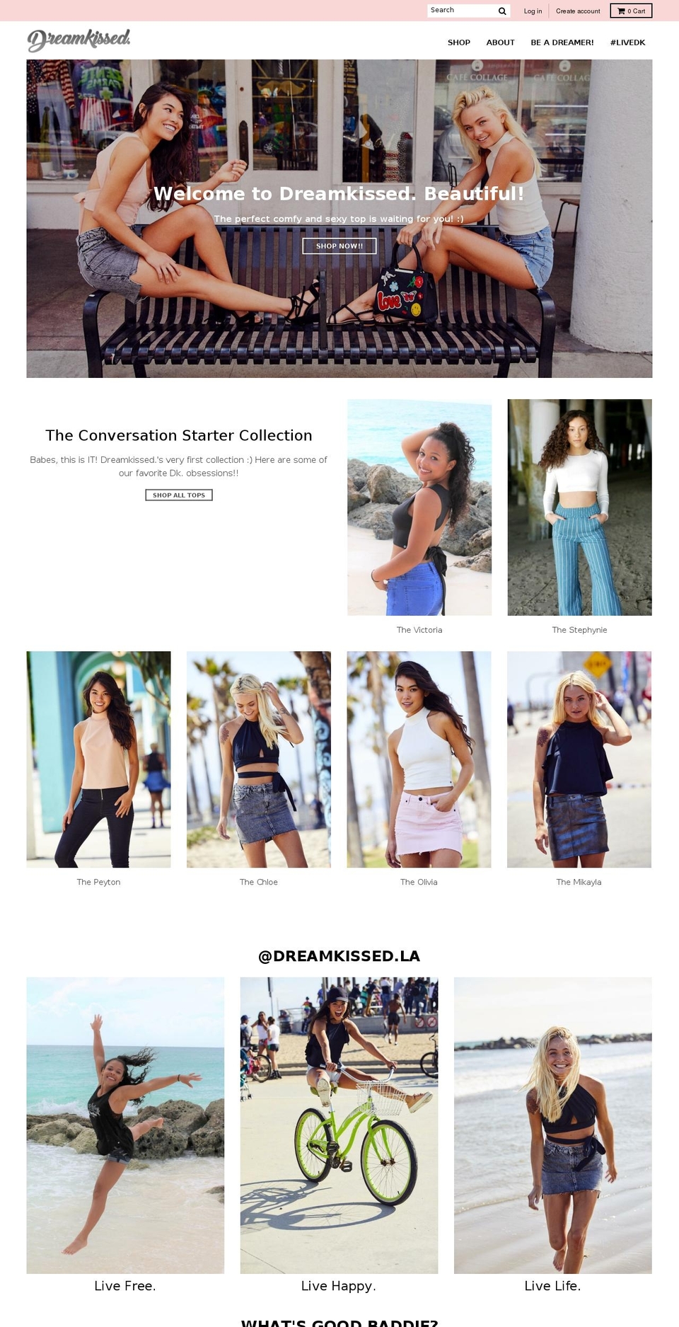 shopdreamkissed.com — Shopify storefront screenshot