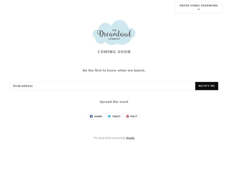 shopdreamland.com shopify website screenshot