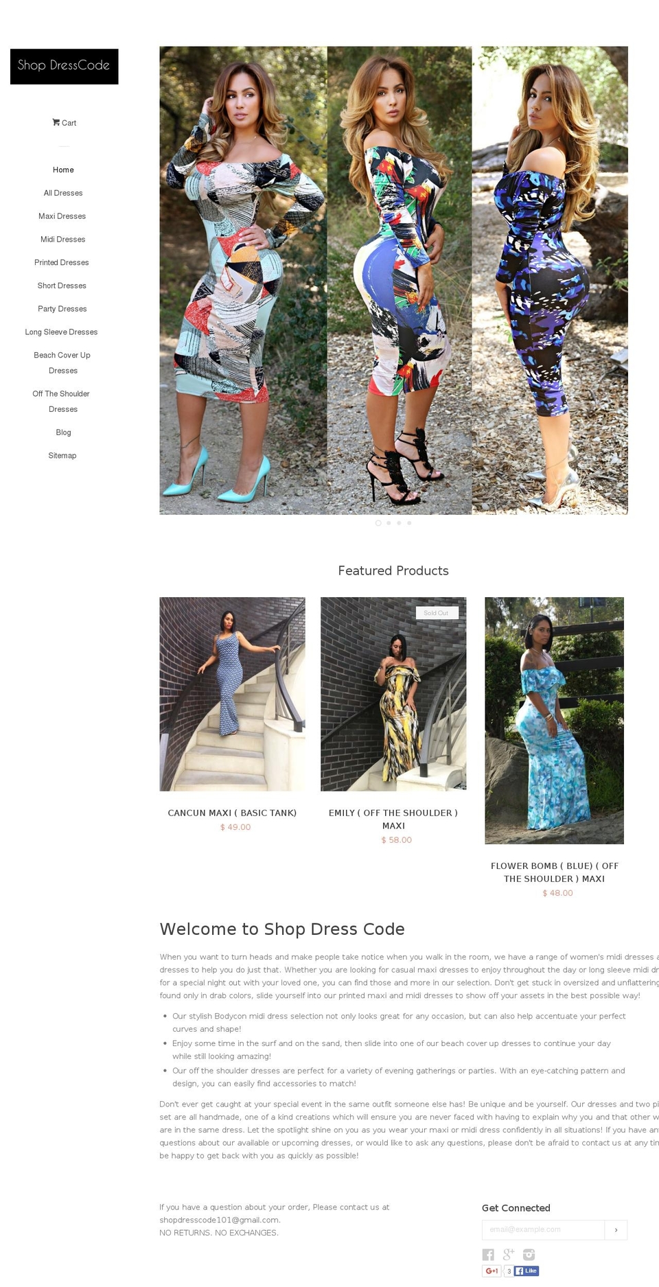 shopdresscode101.com shopify website screenshot