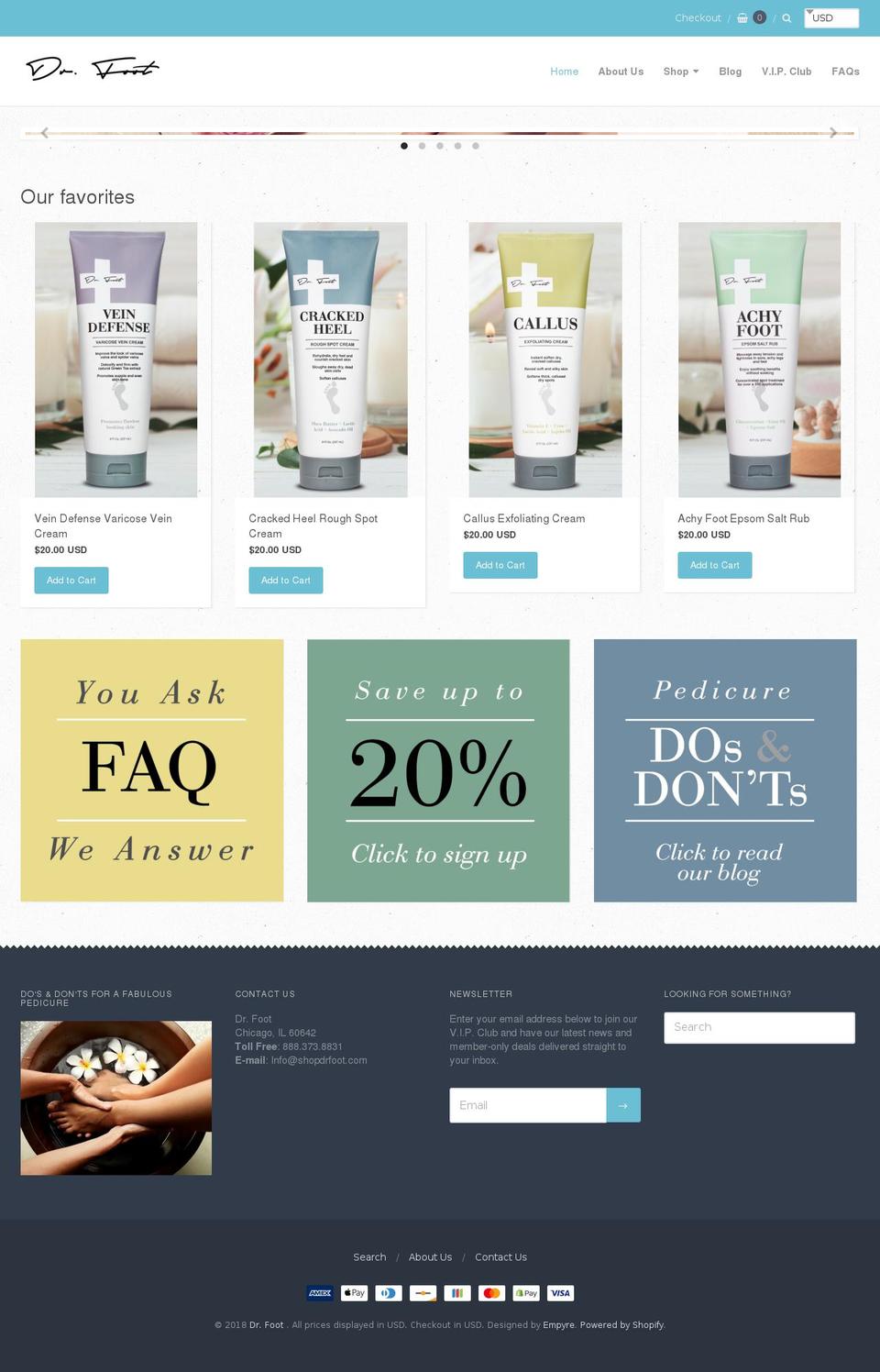 shopdrfoot.com shopify website screenshot