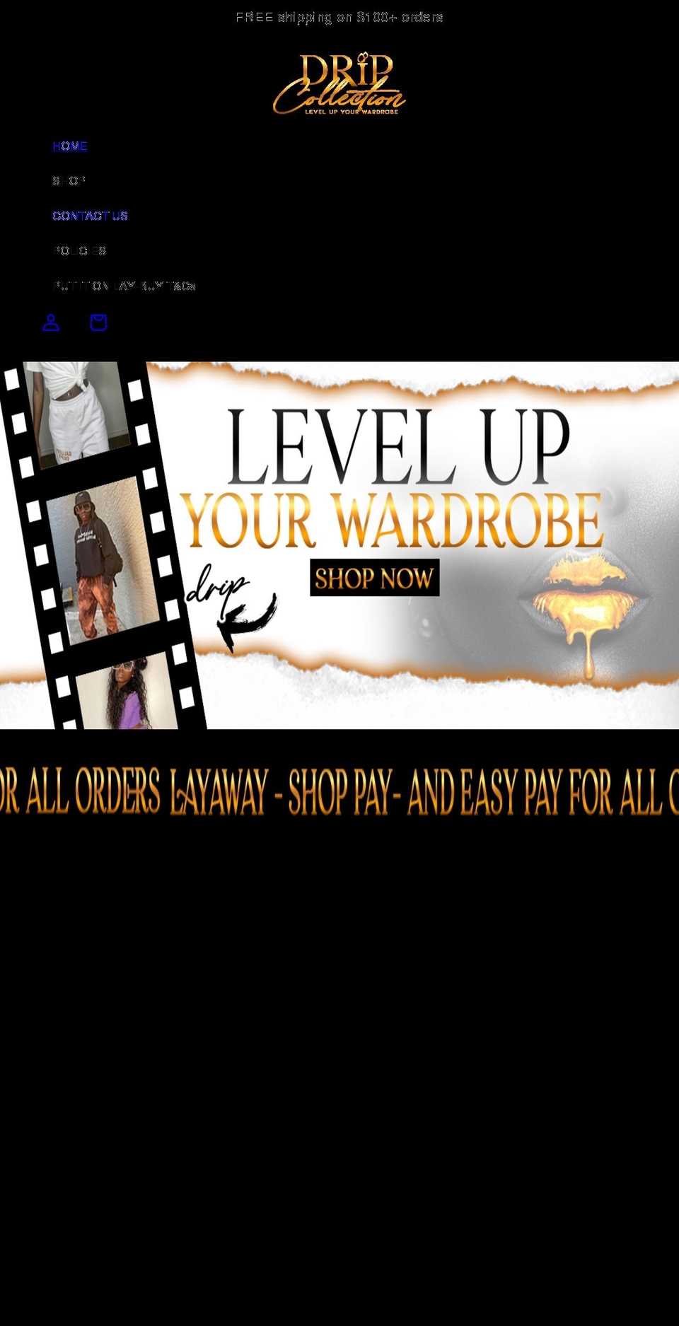 shopdripcollection.com shopify website screenshot