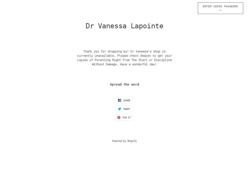 shopdrvanessa.com shopify website screenshot