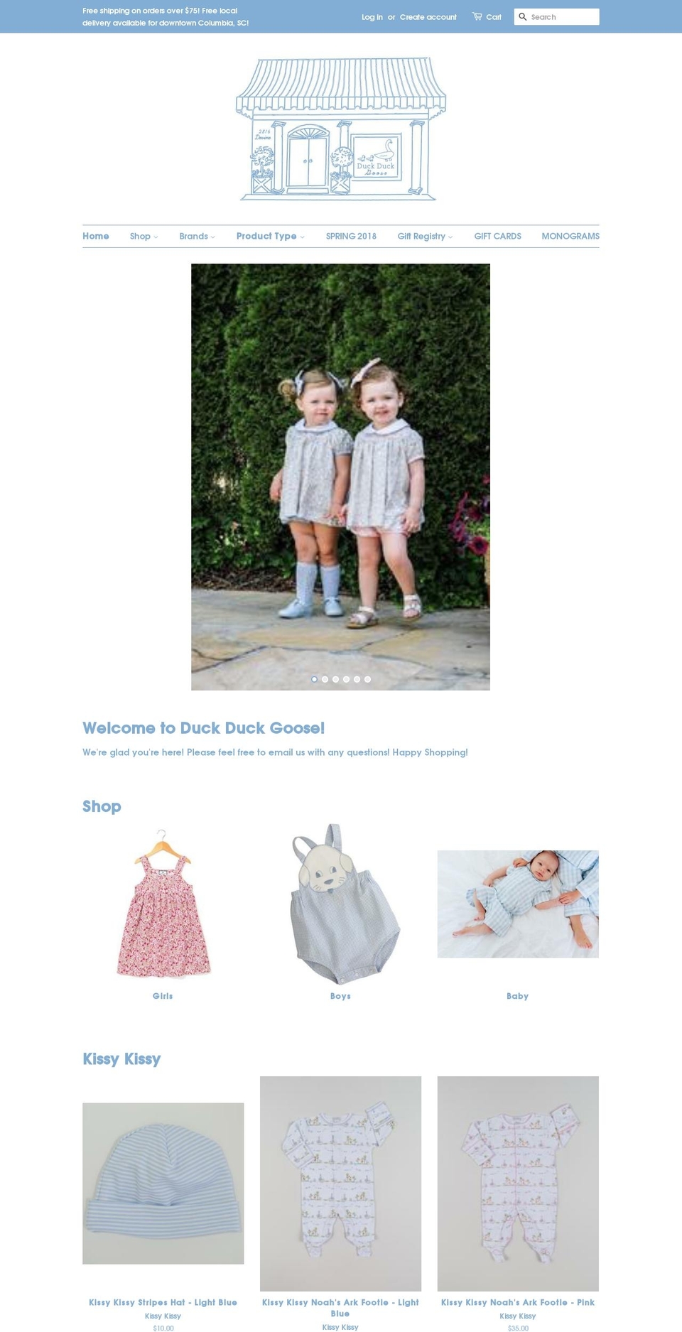 shopduckduckgoose.com shopify website screenshot