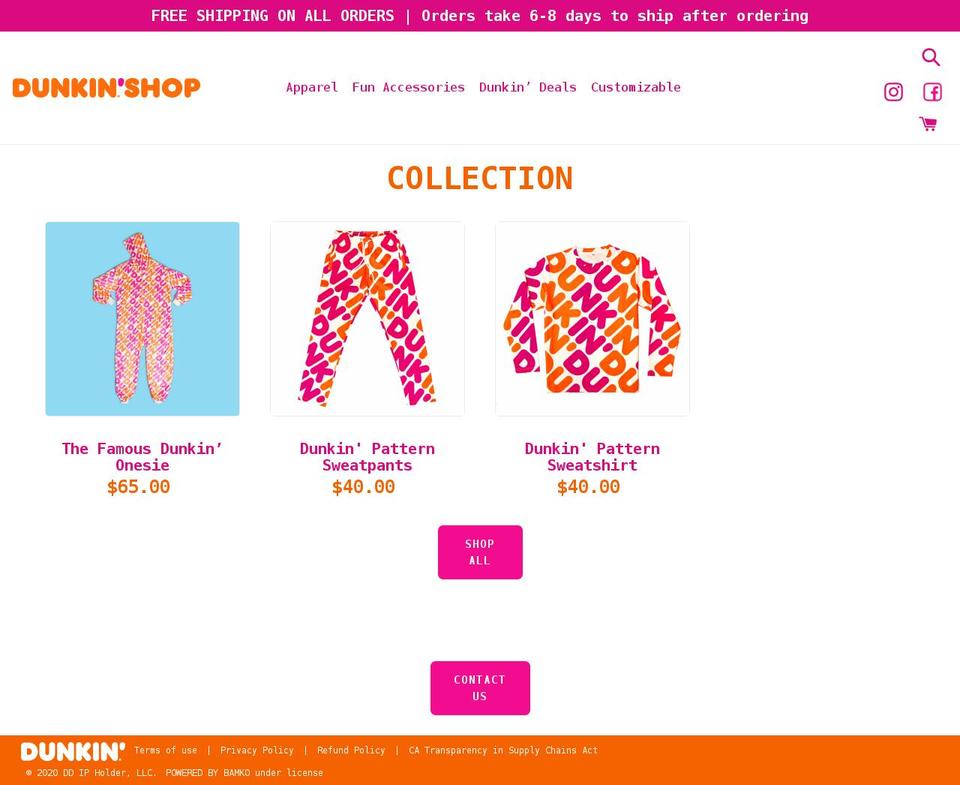 Dunkins Shopify theme site example shopdunkin.myshopify.com