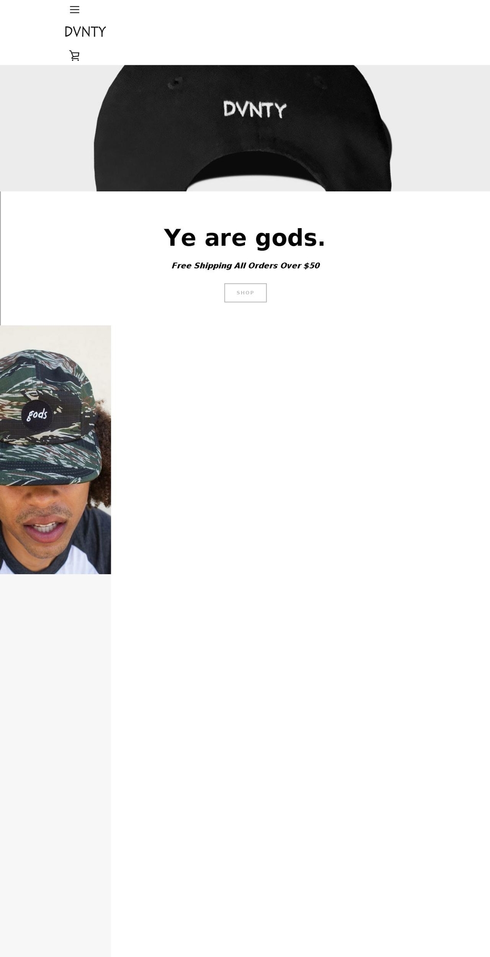 shopdvnty.com — Shopify storefront screenshot