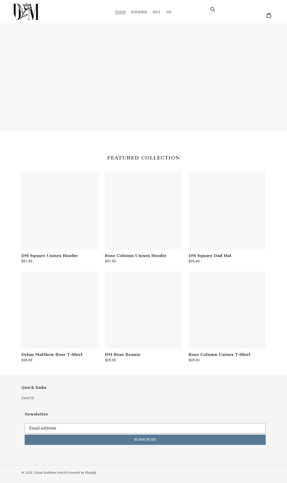 shopdylanmatthew.com shopify website screenshot