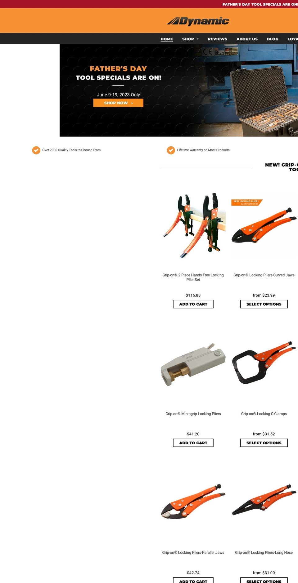 shopdynamictools.com shopify website screenshot