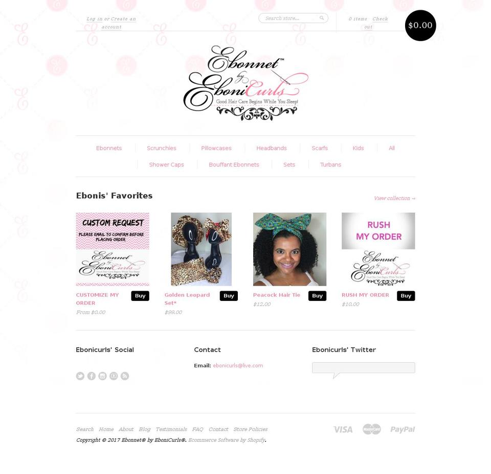 shopebonicurls.com shopify website screenshot