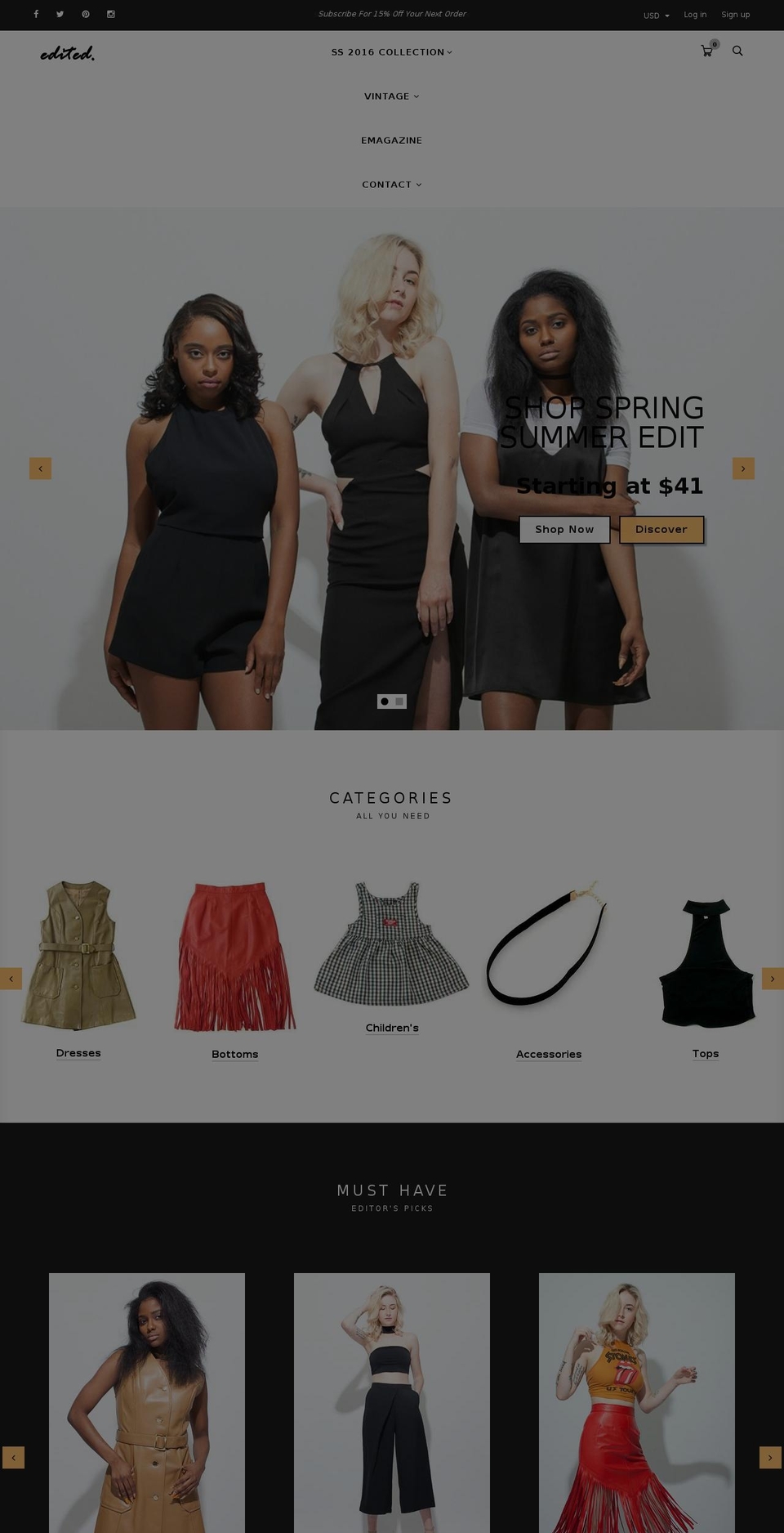 shopedited.com shopify website screenshot