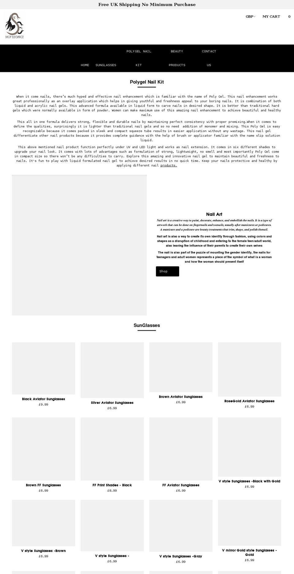 shopelegance.co.uk shopify website screenshot