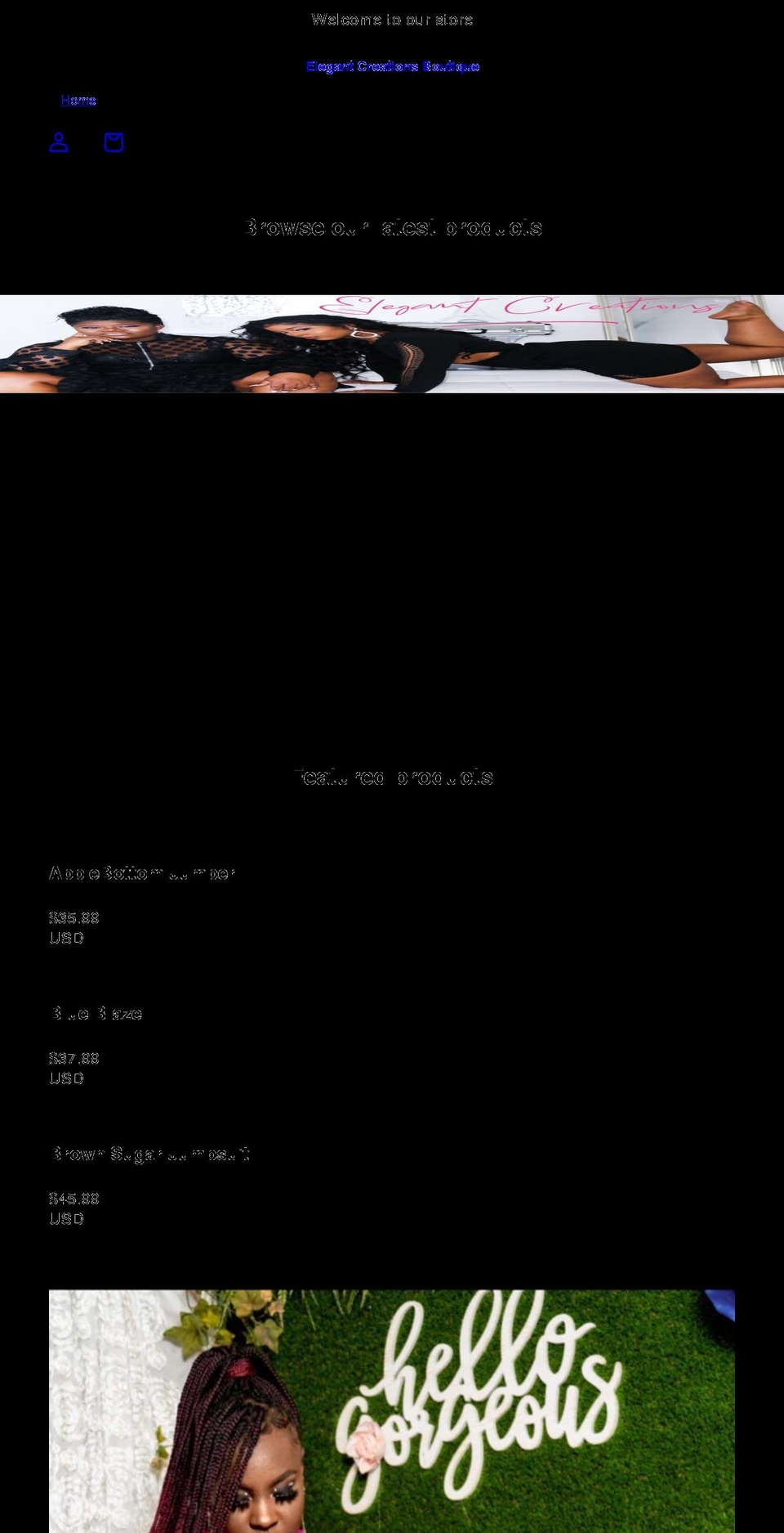 shopelegantcreations.com shopify website screenshot
