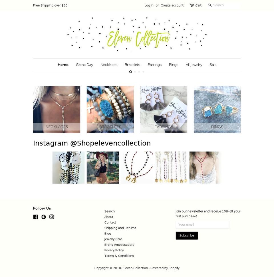 shopelevencollection.com shopify website screenshot