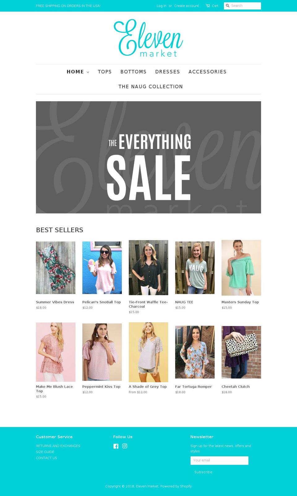 shopelevenmarket.com — Shopify storefront screenshot