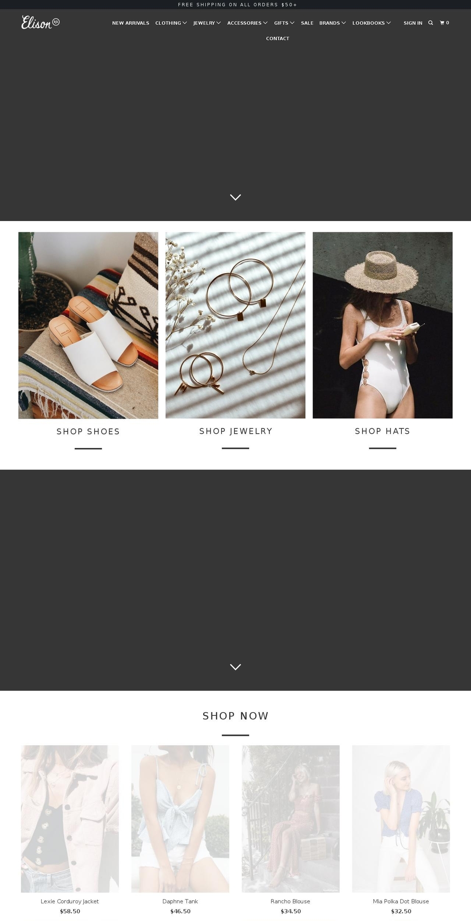 shopelisonrd.com shopify website screenshot