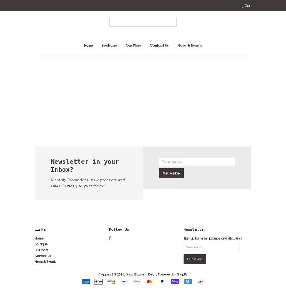 shopelizabethdean.com shopify website screenshot