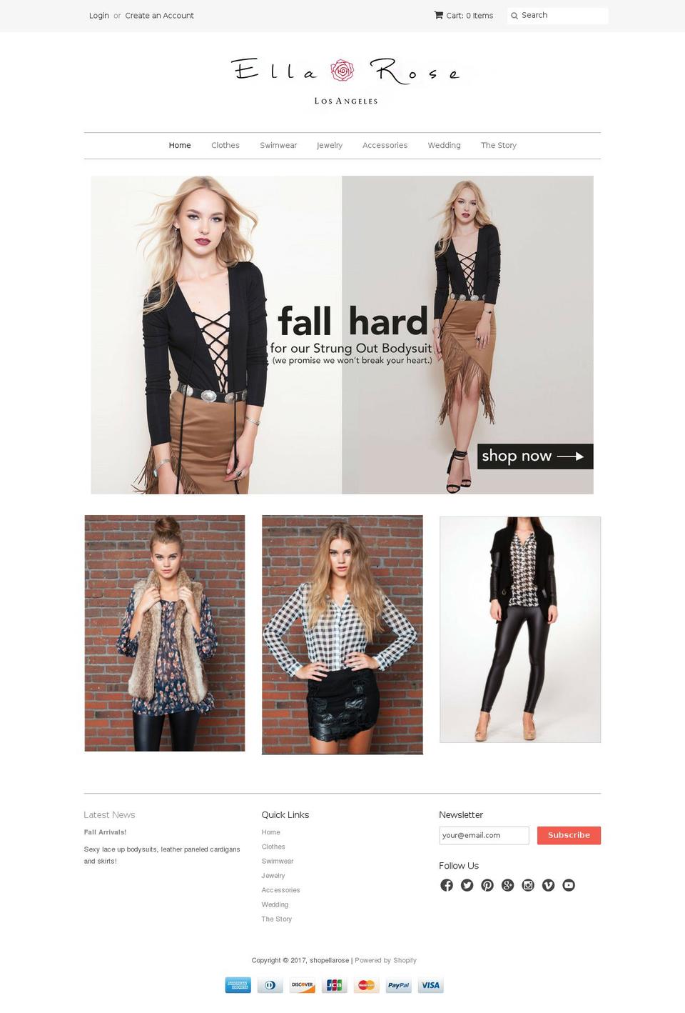 shopellarose.com shopify website screenshot
