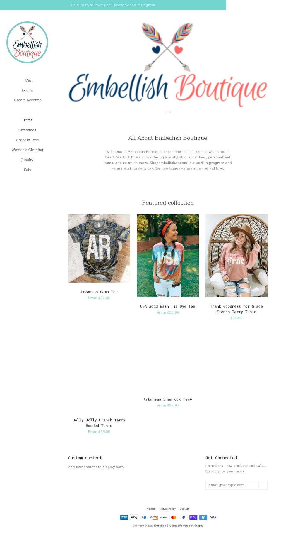 shopembellishar.com shopify website screenshot