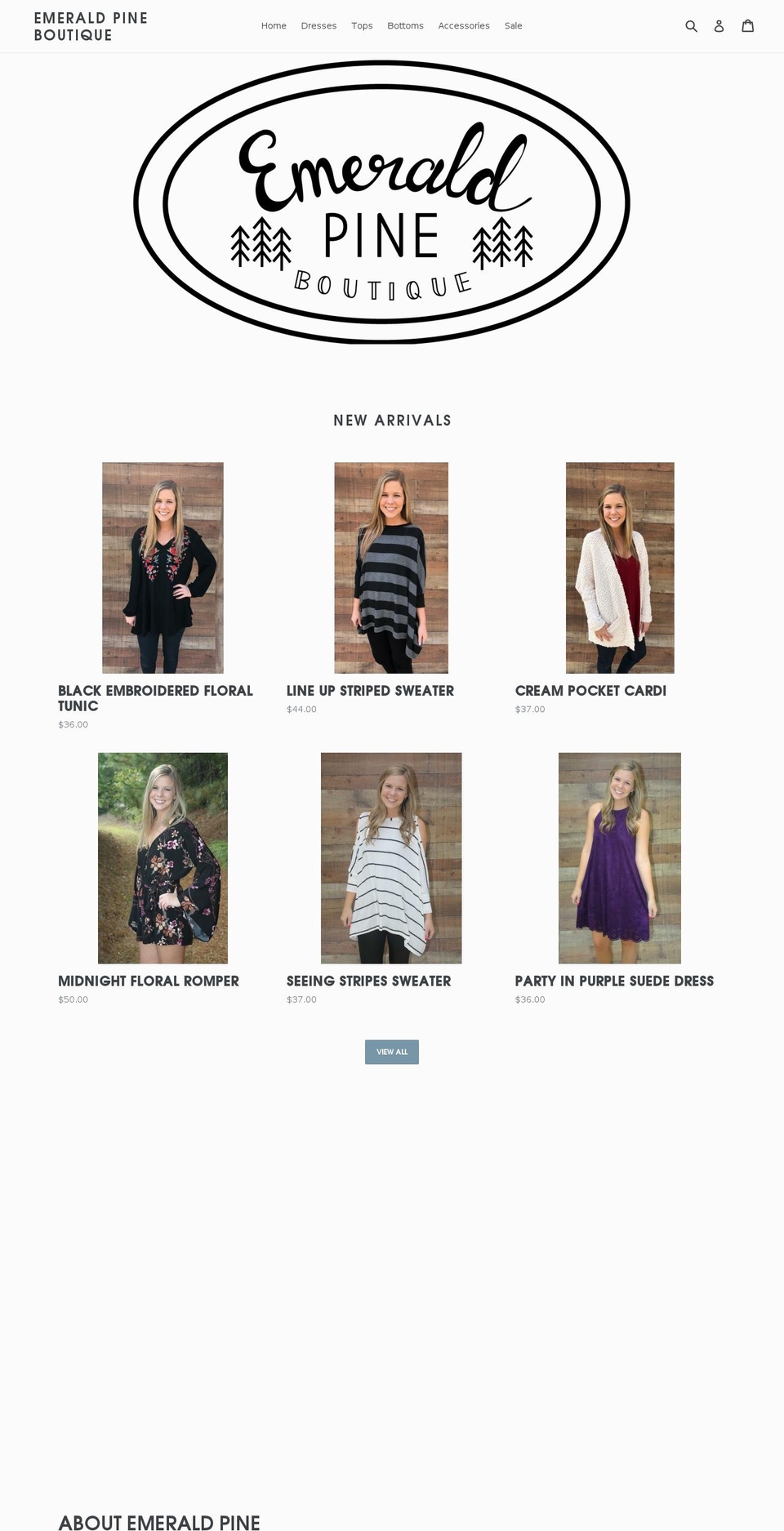 shopemeraldpine.com — Shopify storefront screenshot