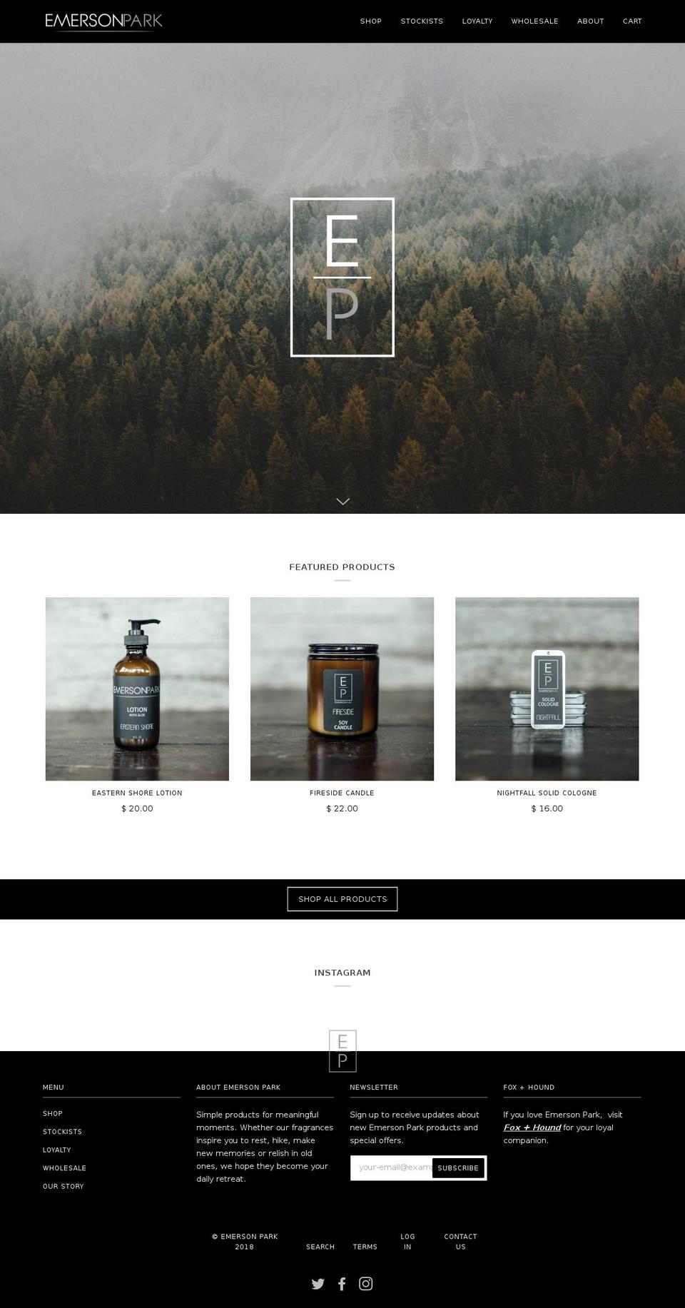 shopemersonpark.com shopify website screenshot